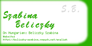 szabina beliczky business card